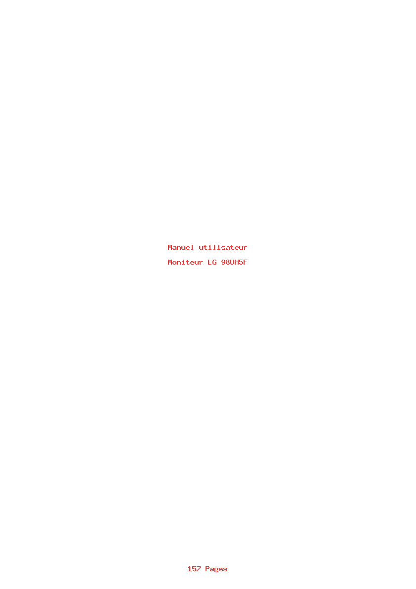 Page 1 de la notice Manuel utilisateur LG 98UH5F