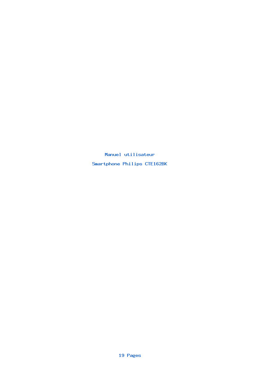Page 1 de la notice Manuel utilisateur Philips CTE162BK