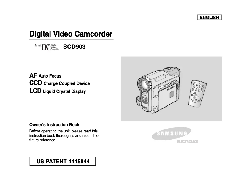 Page 1 de la notice Manuel utilisateur Samsung SC-D903