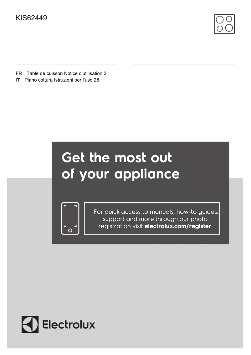 Page 1 de la notice Manuel utilisateur Electrolux KIS62449