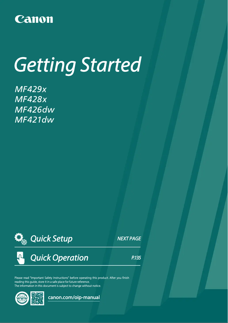 Page 1 de la notice Manuel utilisateur Canon i-SENSYS MF426dw