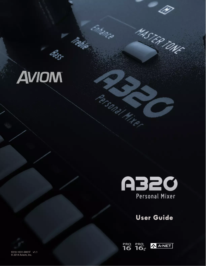 Page 1 de la notice Manuel utilisateur Aviom A320