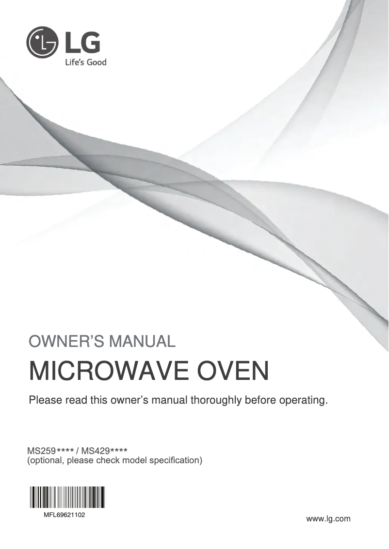 Page 1 of the manual User Manual LG NeoChef MS2596