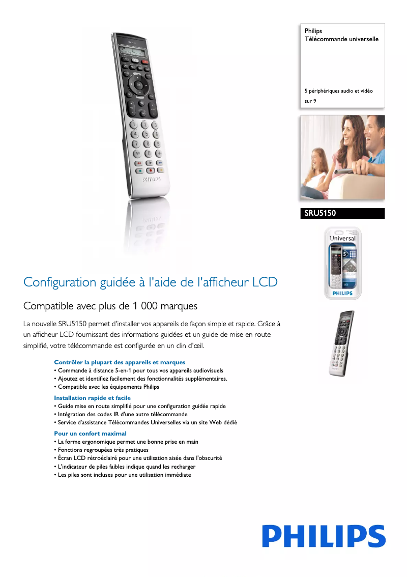 Page 1 of the manual Technical Sheet Philips SRU 5150