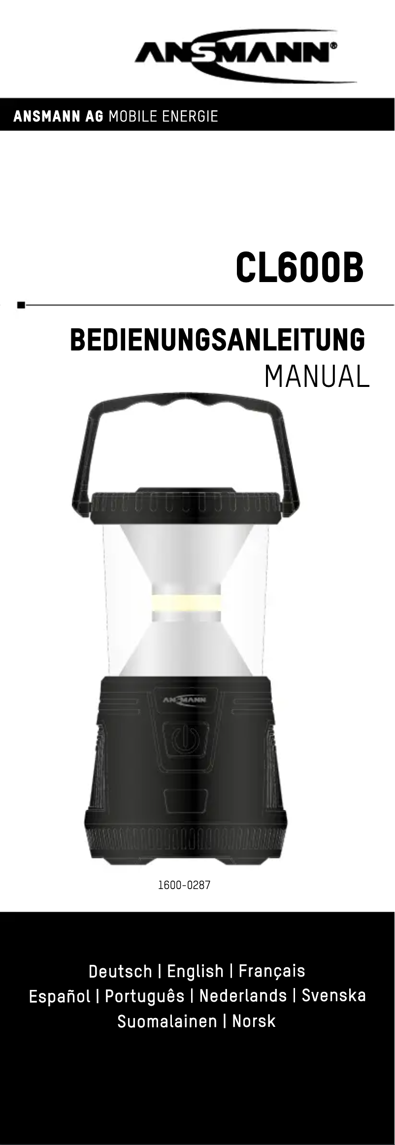 Page 1 de la notice Manuel utilisateur Ansmann CL600B