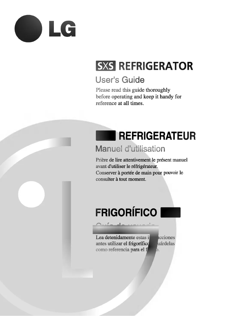 Page 1 de la notice Manuel utilisateur LG GR-P217PGAA