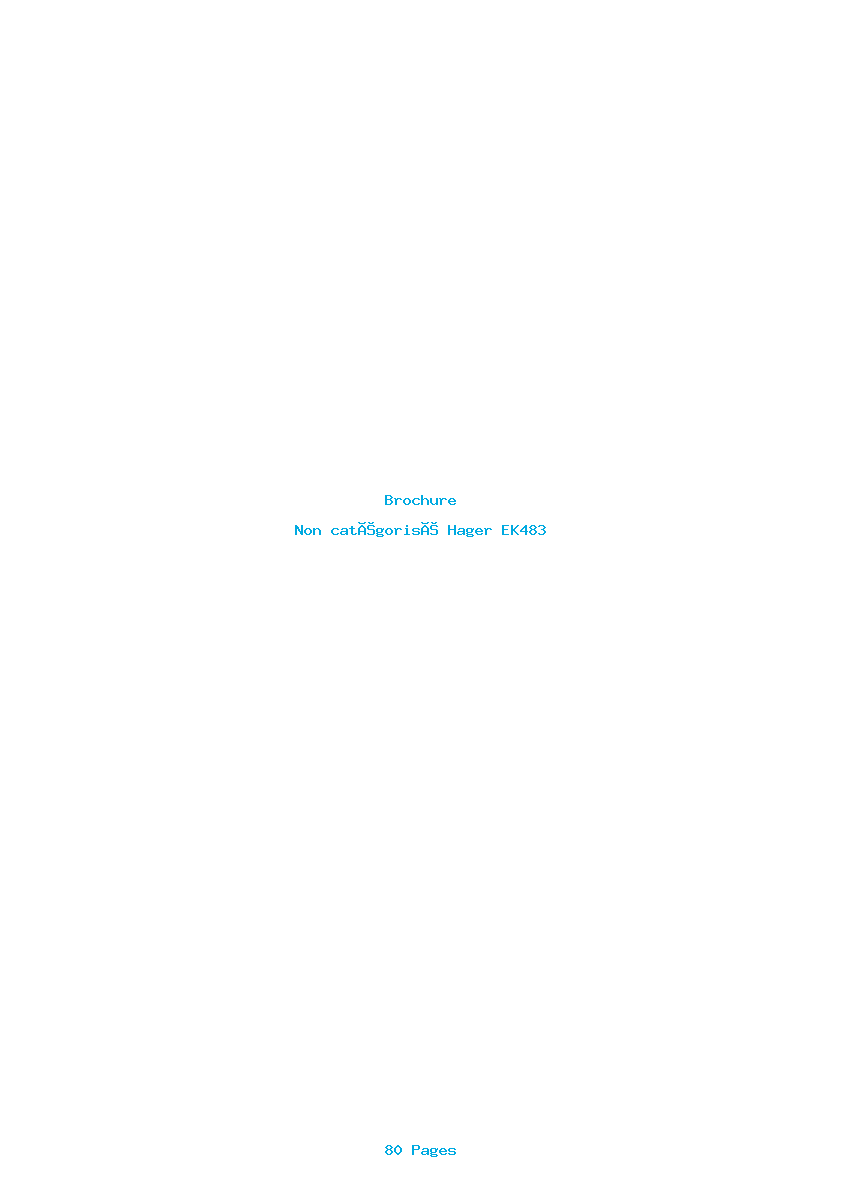 Page 1 de la notice Brochure Hager EK483