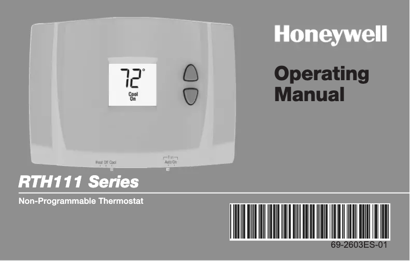 Page 1 de la notice Manuel utilisateur Honeywell RTH111B1016/A