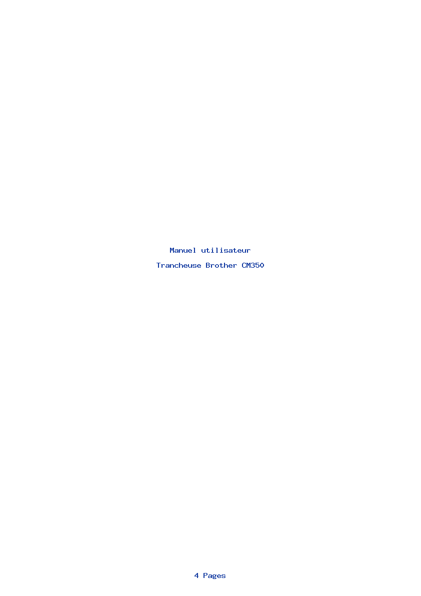 Page 1 de la notice Manuel utilisateur Brother CM350