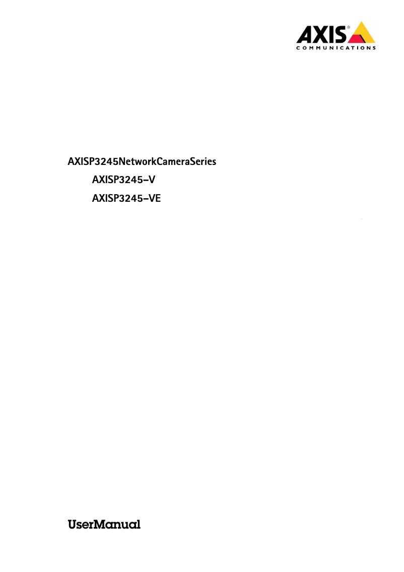 Page 1 de la notice Manuel utilisateur Axis P3245-V