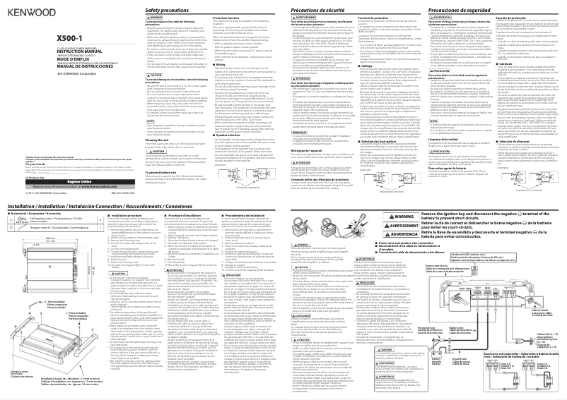 Page 1 de la notice Manuel utilisateur Kenwood eXcelon X500-1