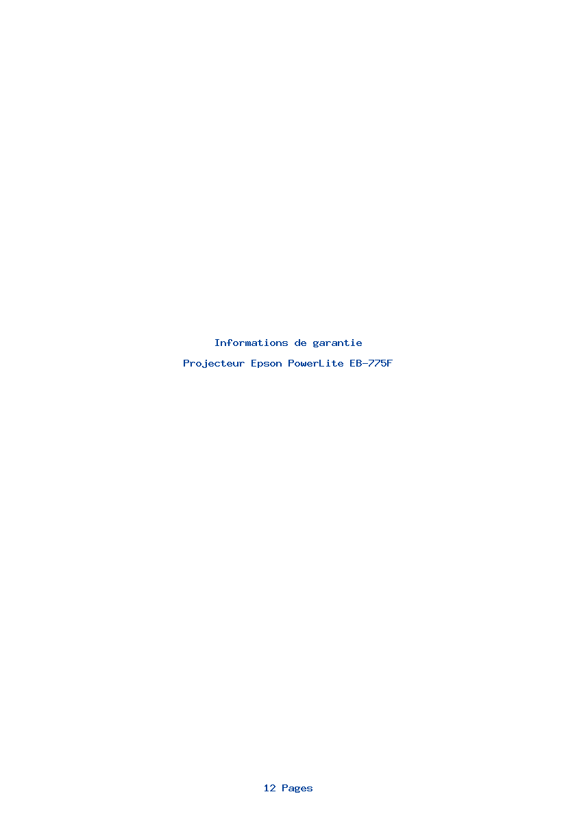Image de la première page du manuel de l'appareil PowerLite EB-775F