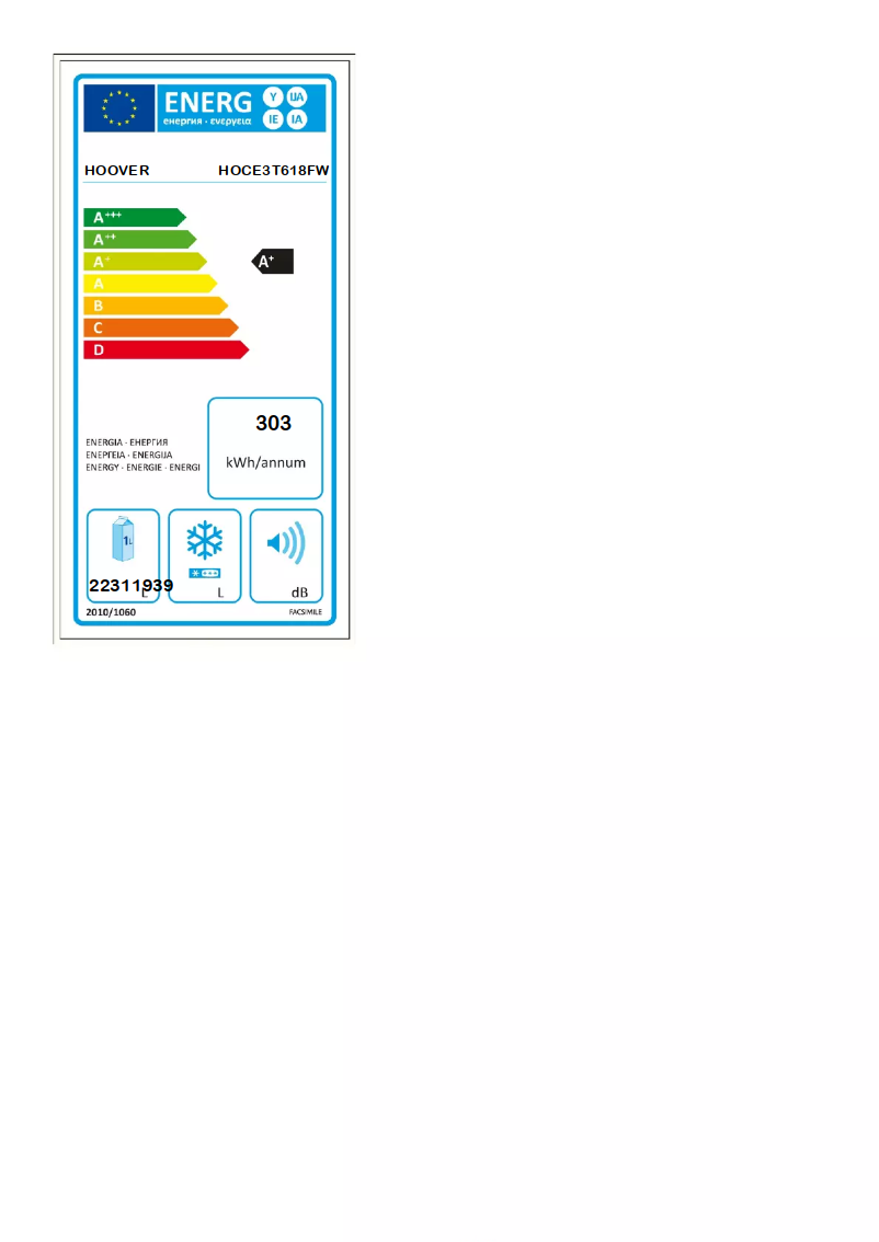 Image de la première page du manuel de l'appareil HOCE3T618FW