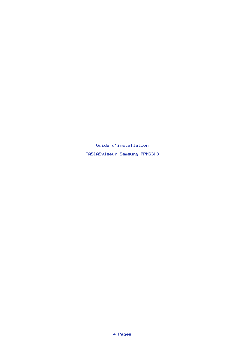 Page 1 de la notice Guide d'installation Samsung PPM63H3
