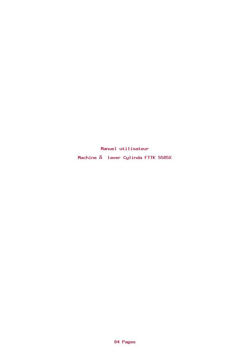 Image de la première page du manuel de l'appareil FTTK 5585X
