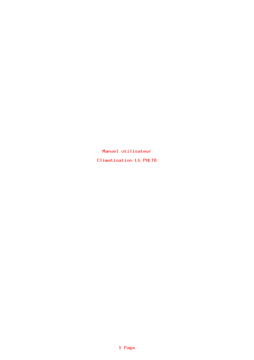 Page 1 de la notice Manuel utilisateur LG PHLTB