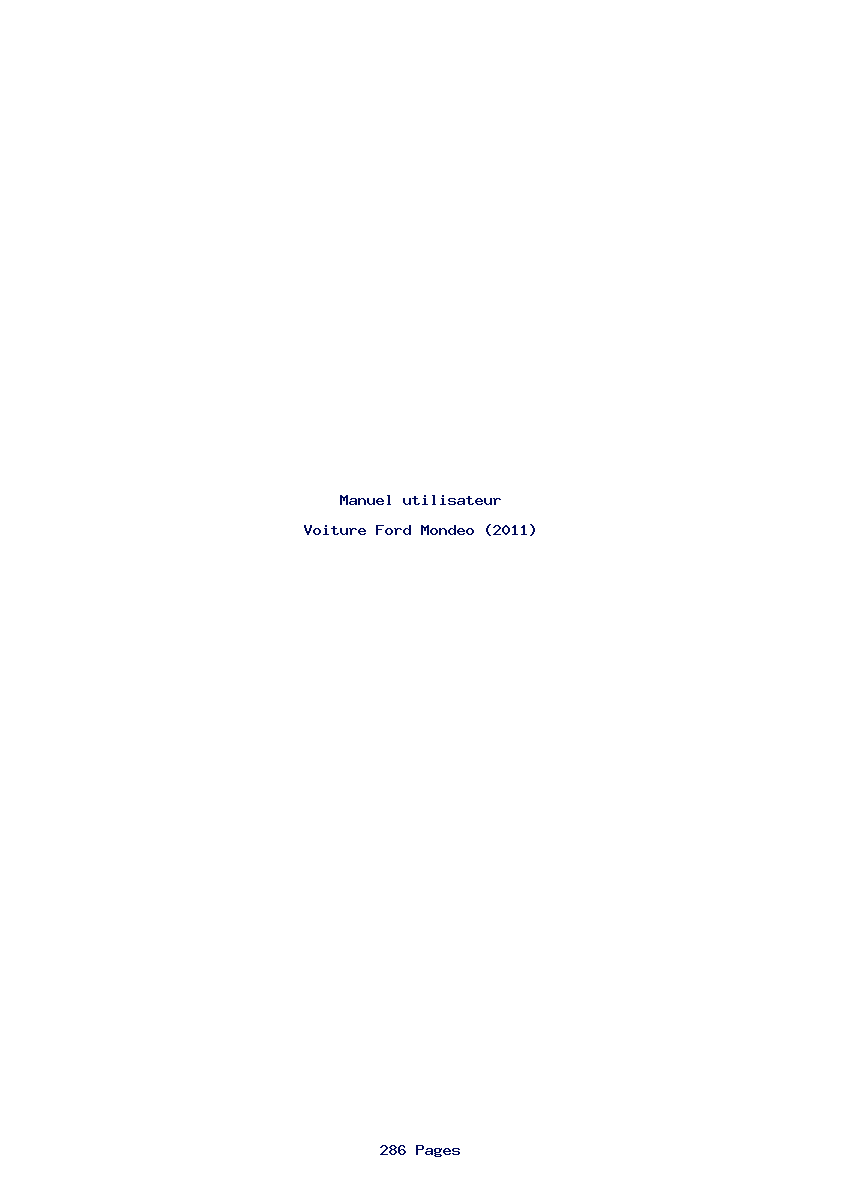 Page 1 de la notice Manuel utilisateur Ford Mondeo (2011)