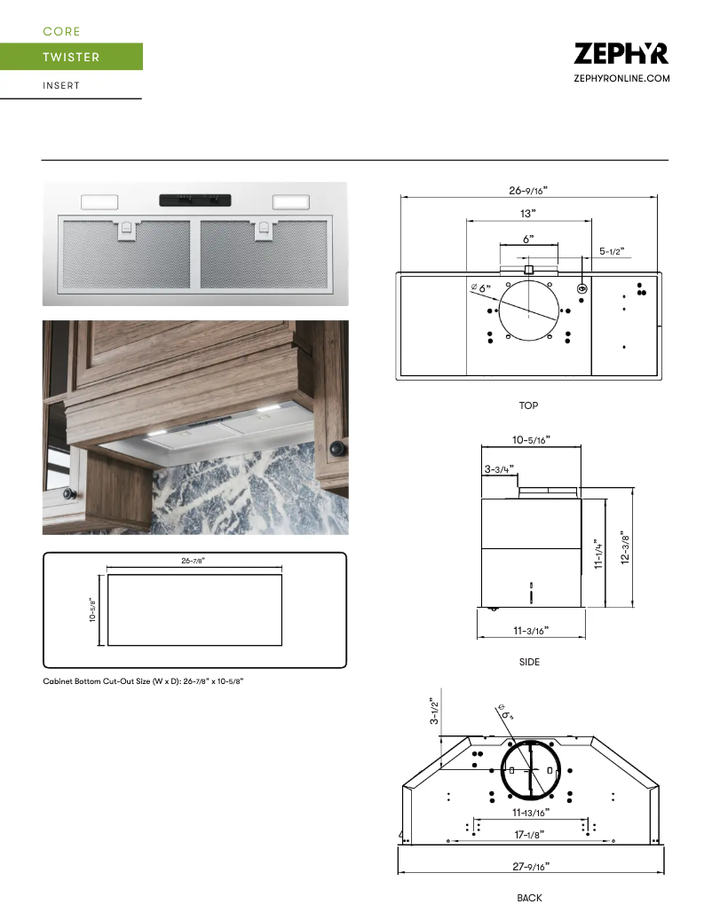 Page 1 de la notice Fiche technique Zephyr Twister AK8000CS