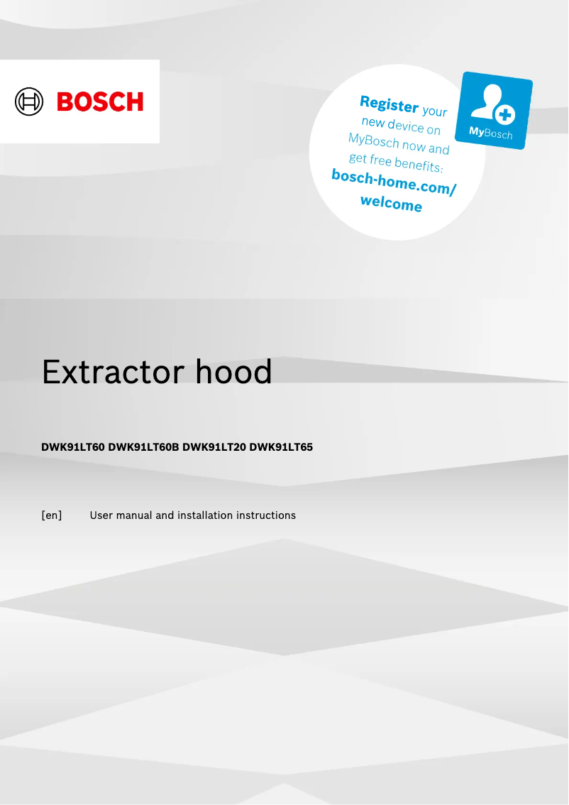 Page 1 de la notice Manuel utilisateur Bosch DWK91LT60B