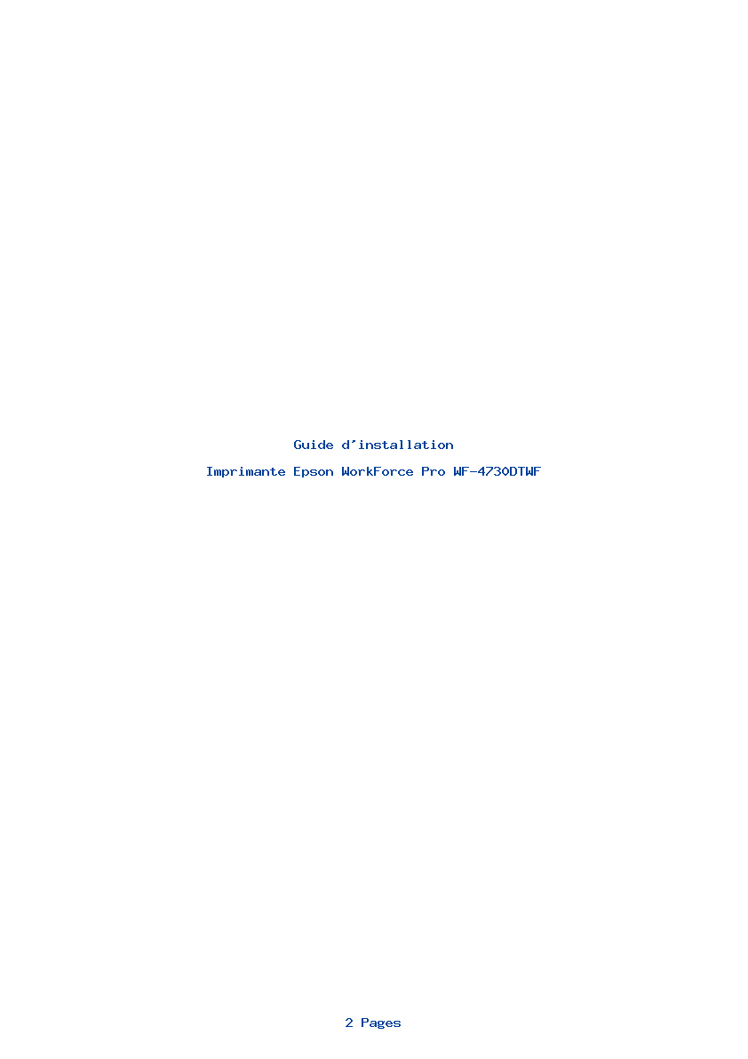 Page 1 de la notice Guide d'installation Epson WorkForce Pro WF-4730DTWF