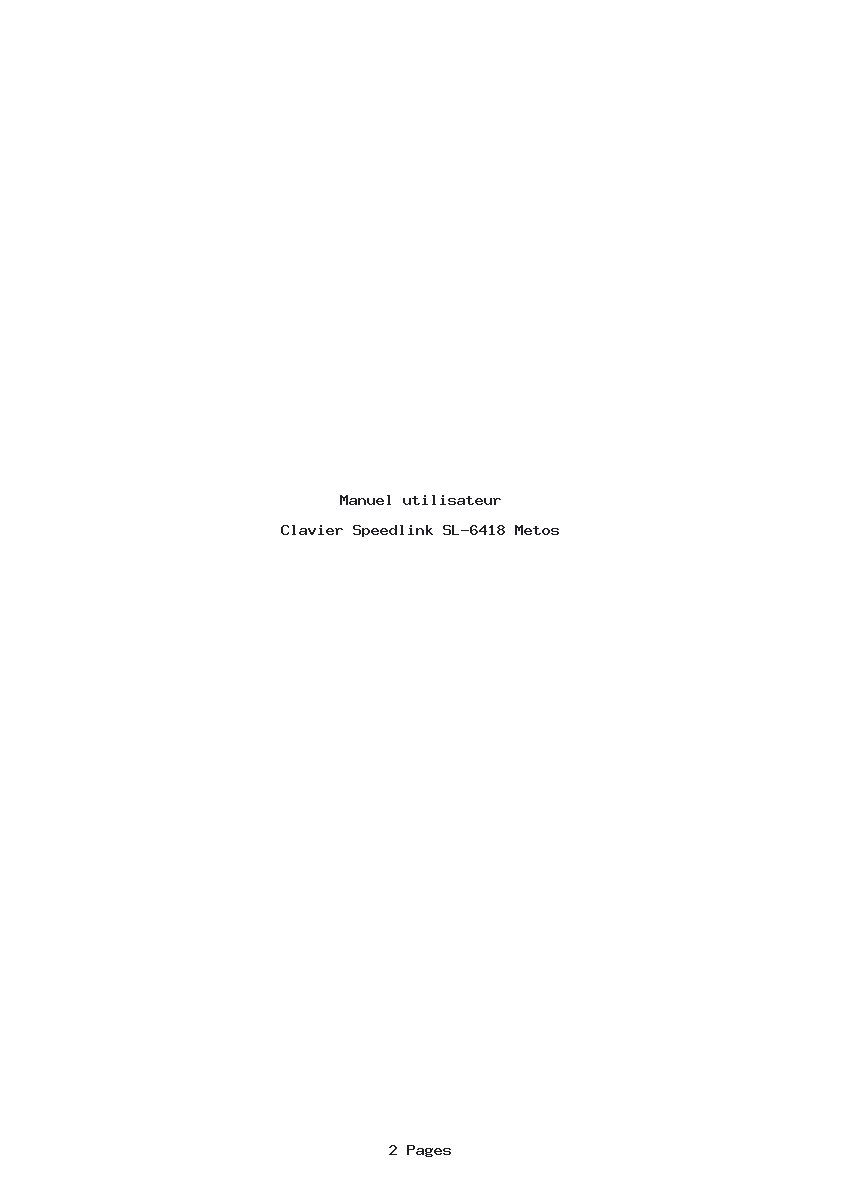 Page 1 de la notice Manuel utilisateur Speedlink SL-6418 Metos