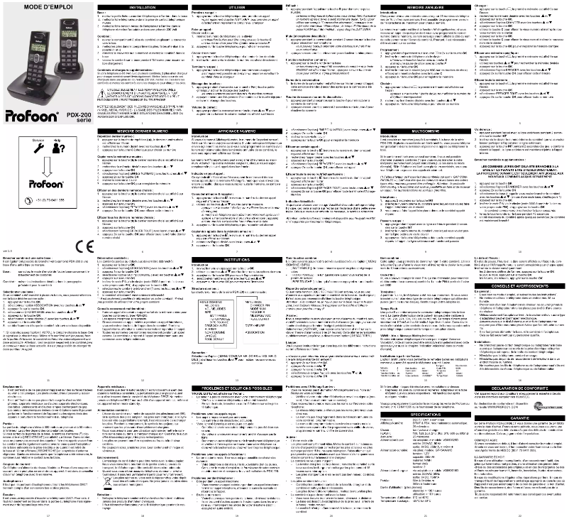 Imagen de la primera página del manual del dispositivo PDX-200