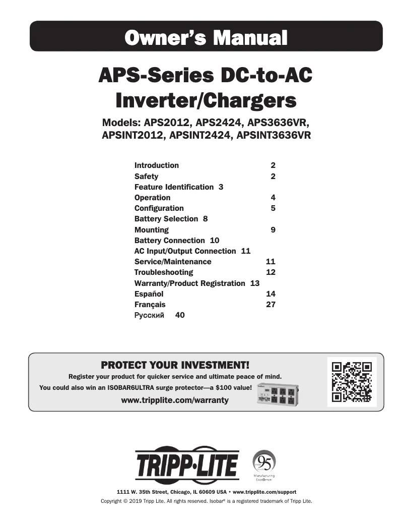 Page 1 of the manual User Manual Tripp Lite APSINT3636VR