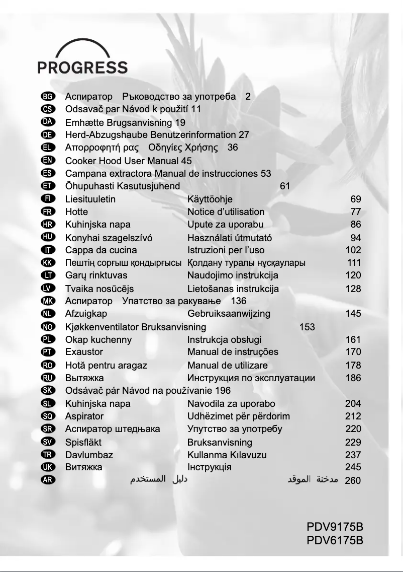 Page 1 de la notice Manuel utilisateur Progress PDV6175B