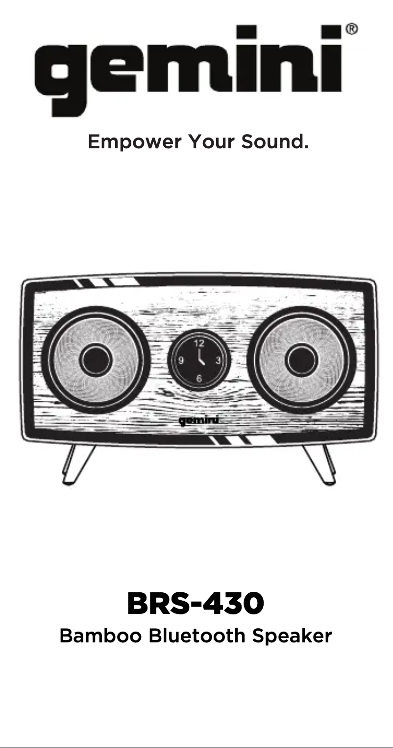 Page 1 de la notice Manuel utilisateur Gemini BRS-430