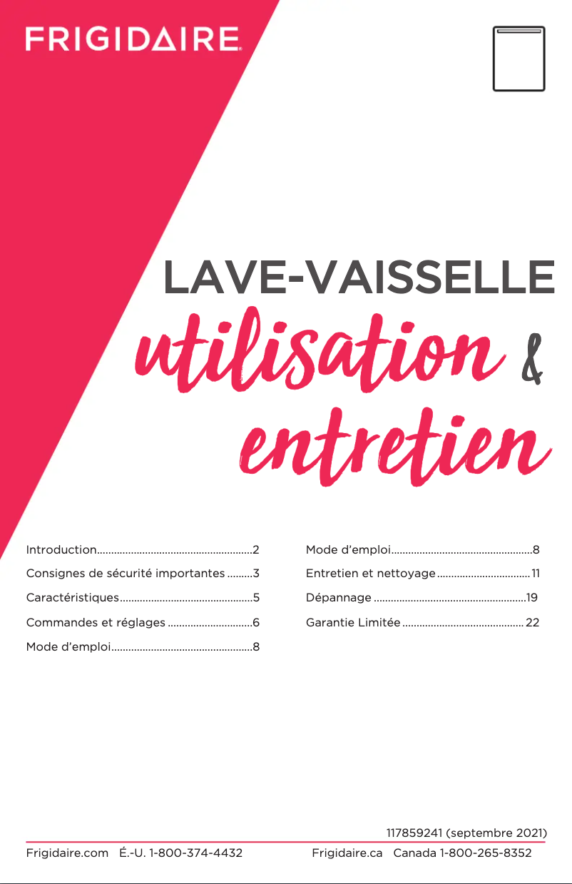 Page 1 of the manual User Manual Frigidaire FGID2479SF