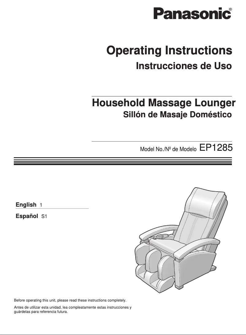 Page 1 de la notice Manuel utilisateur Panasonic EP1285TL