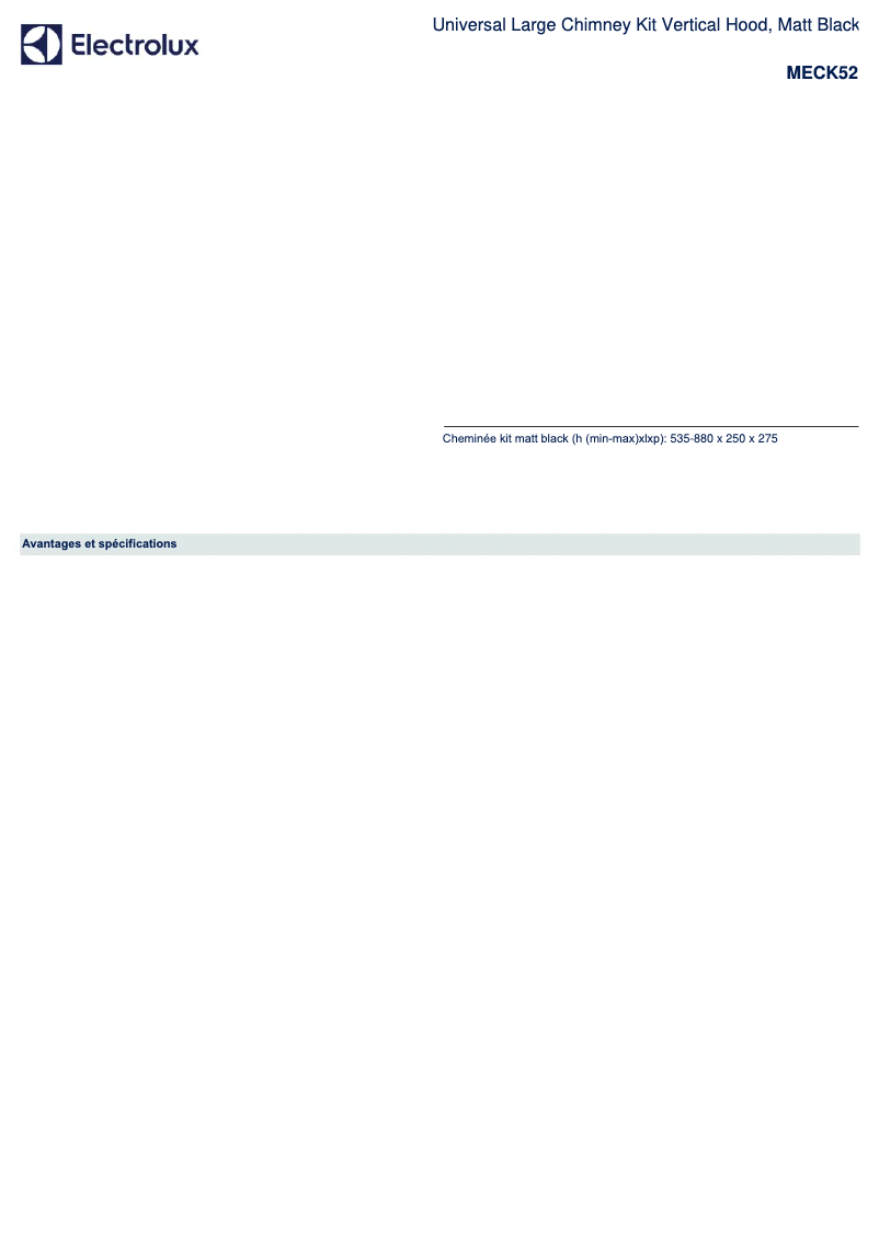 Page 1 de la notice Manuel utilisateur AEG MECK52