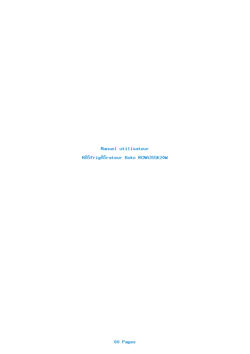 Page 1 de la notice Manuel utilisateur Beko RCNA355K20W