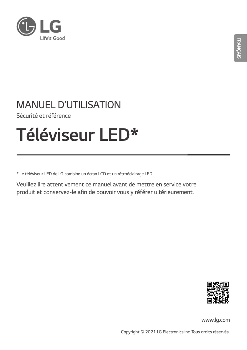 Page 1 de la notice Manuel utilisateur LG 43UP77009LB