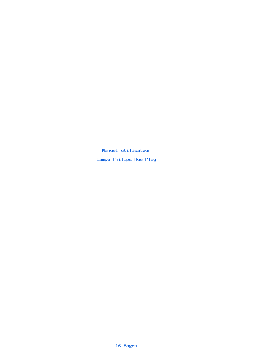 Page 1 de la notice Manuel utilisateur Philips Hue Play