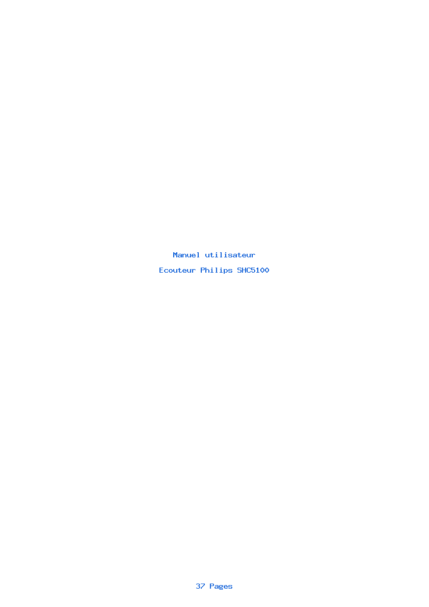 Page 1 de la notice Manuel utilisateur Philips SHC5100