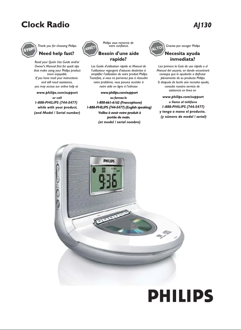 Página 1 del manual Manual de usuario Philips AJ130