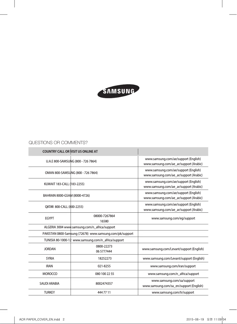 Page 1 de la notice Manuel utilisateur Samsung AX40H6500WQ