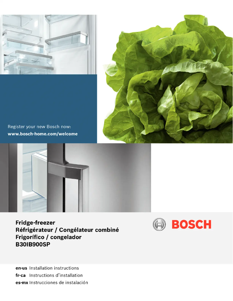 Page 1 of the manual Installation Guide Bosch B30IB900SP