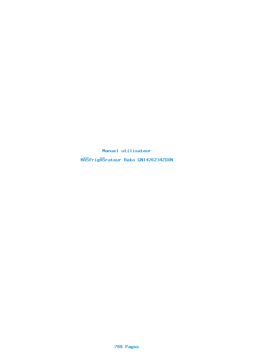 Page 1 de la notice Manuel utilisateur Beko GN1426234ZDXN