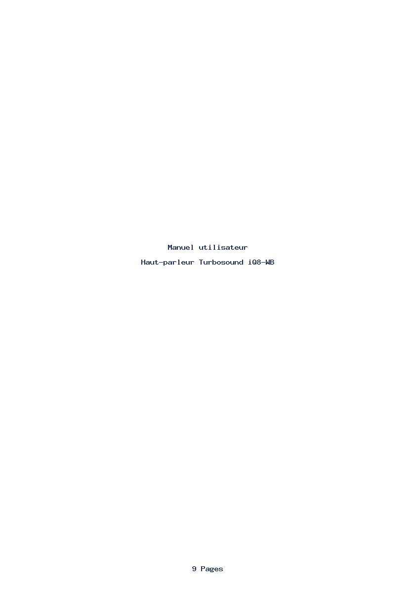 Page 1 de la notice Manuel utilisateur Turbosound iQ8-WB