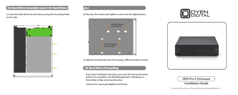 Página 1 del manual Manual de usuario Oyen Digital HDX Pro C