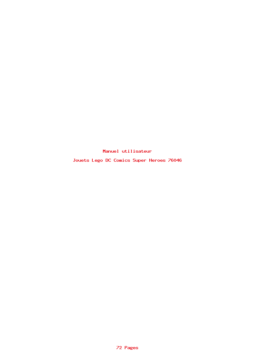 Page 1 de la notice Manuel utilisateur Lego DC Comics Super Heroes 76046