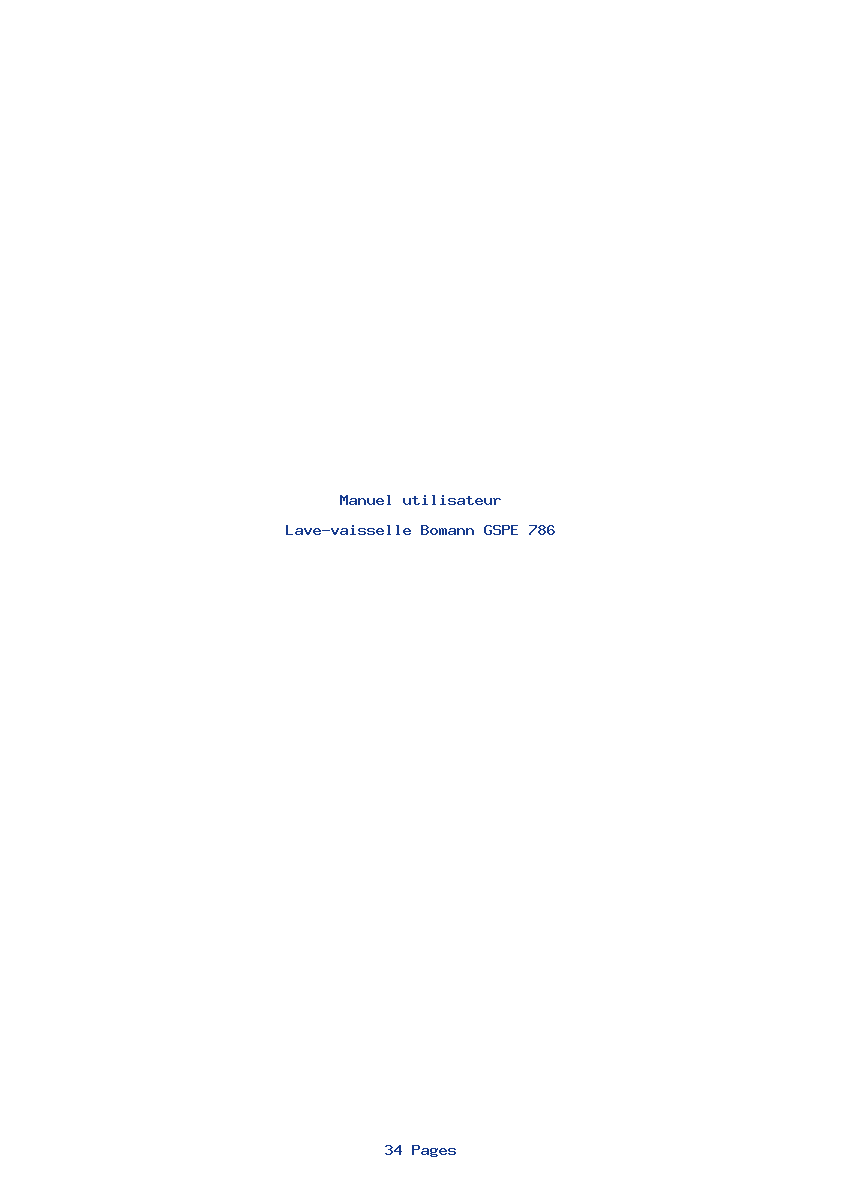 Page 1 de la notice Manuel utilisateur Bomann GSPE 786