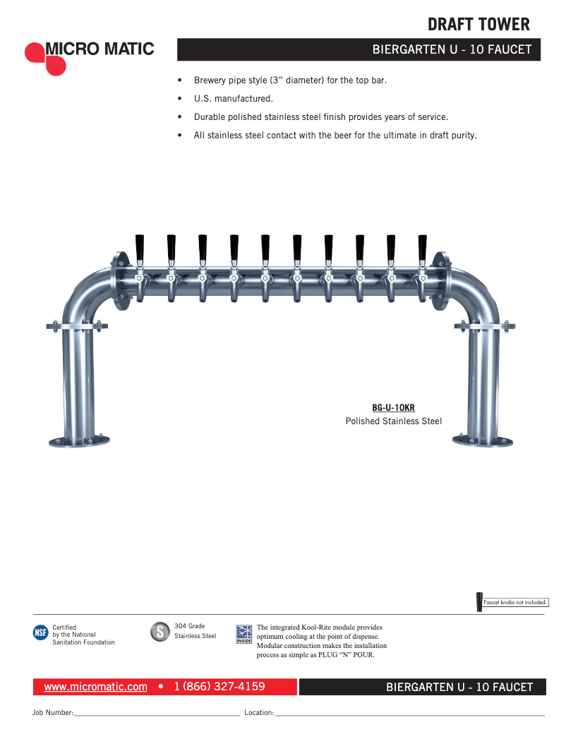 Page 1 de la notice Manuel utilisateur Micro Matic BG-U-10KR