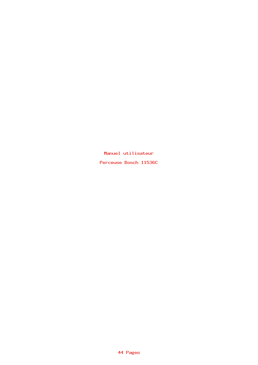 Page 1 de la notice Manuel utilisateur Bosch 11536C