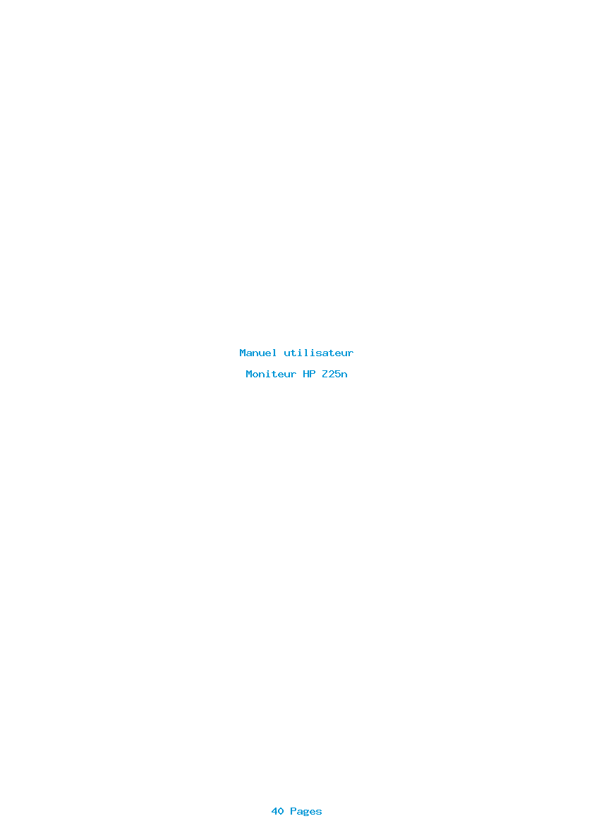 Page 1 de la notice Manuel utilisateur HP Z25n