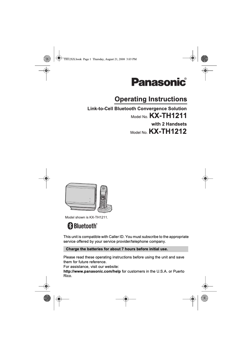 Página 1 del manual Manual de usuario Panasonic KX-TH1212