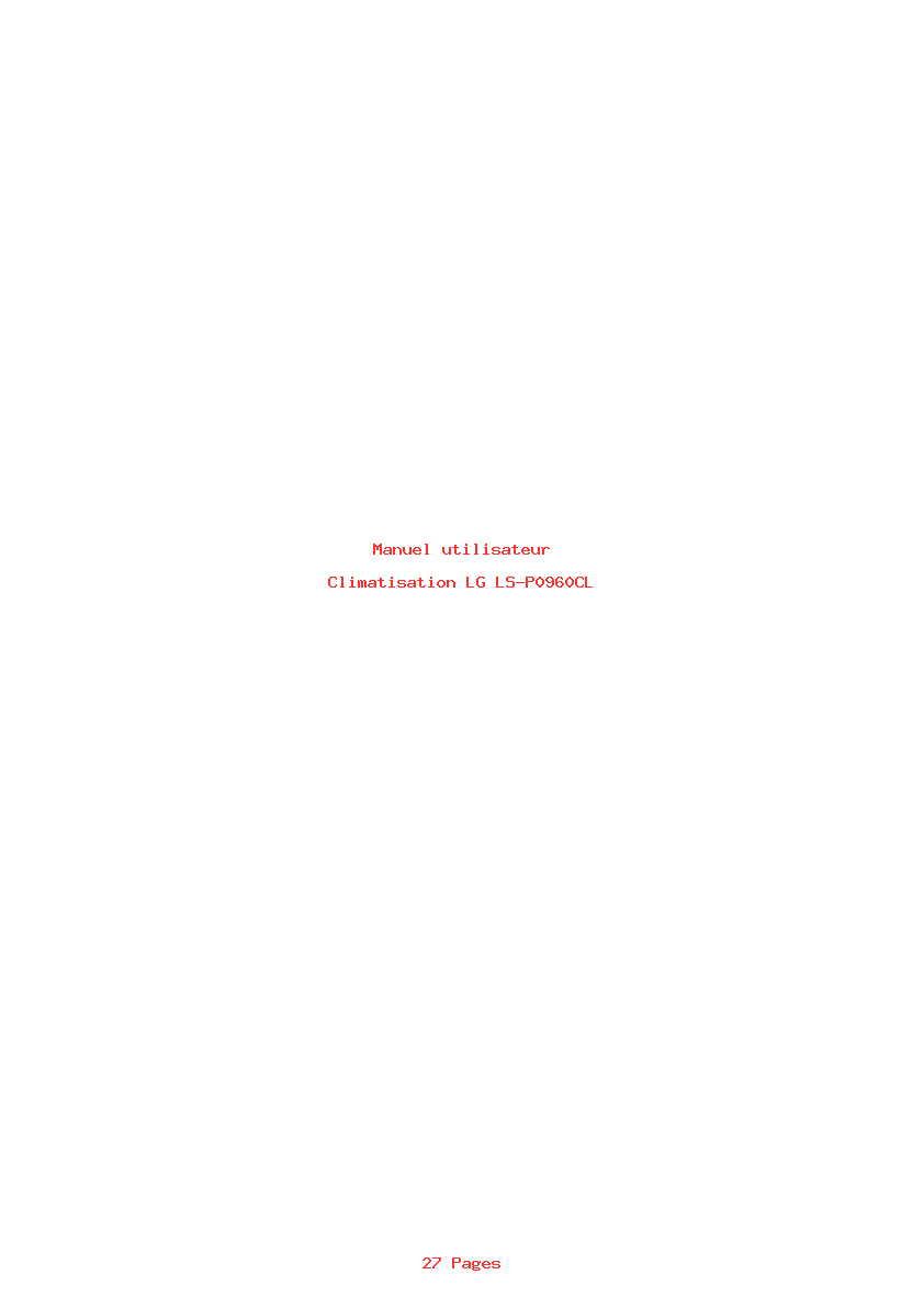 Page 1 de la notice Manuel utilisateur LG LS-P0960CL