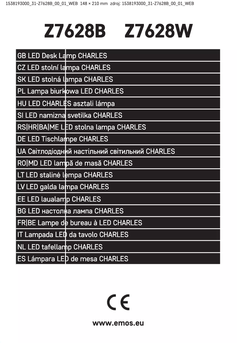 Page 1 de la notice Manuel utilisateur Emos Z7628B